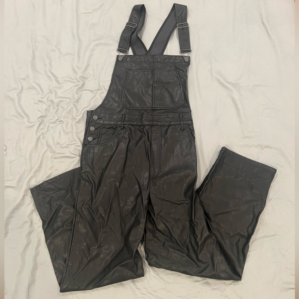 Free People WE THE FREE XL vegan leather overalls NWT